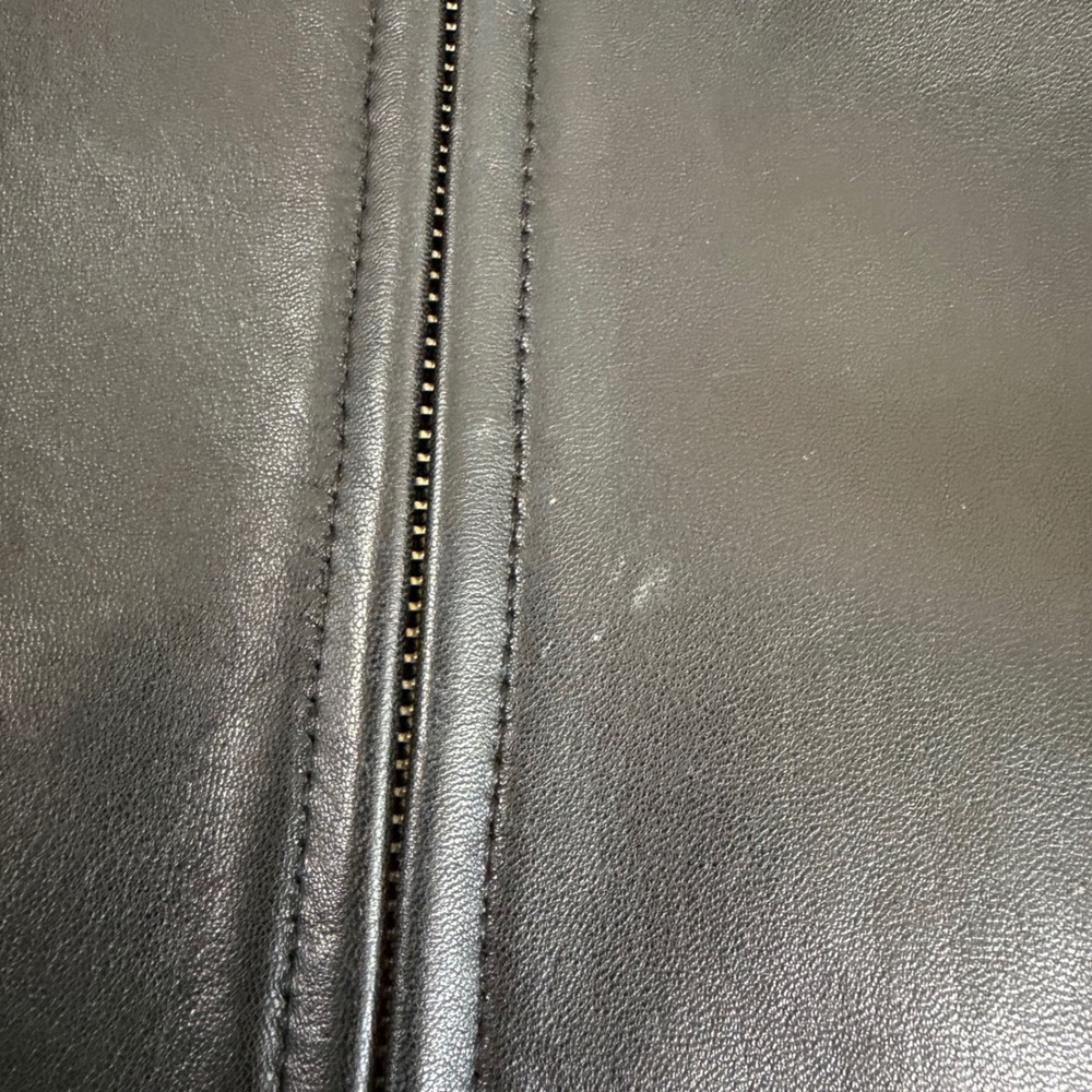 Genuine Leather Jacket Black M Moto Minimalist Biker Classic - Picture 8 of 10